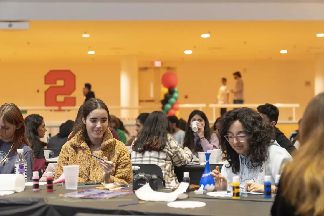 学生s painting at the Goldstein Center